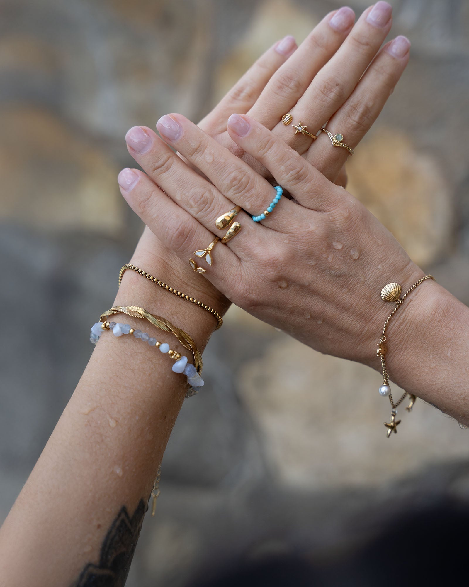 Wasserfester Schmuck Natursteine und Edelstahl