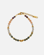 Avelyn Armband mit afrikanischem Türkis, Sunstone, Labradorit und Granat, 18K vergoldeter Edelstahl, wasserfest