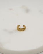 Earcuff gerippt Gold wasserfest