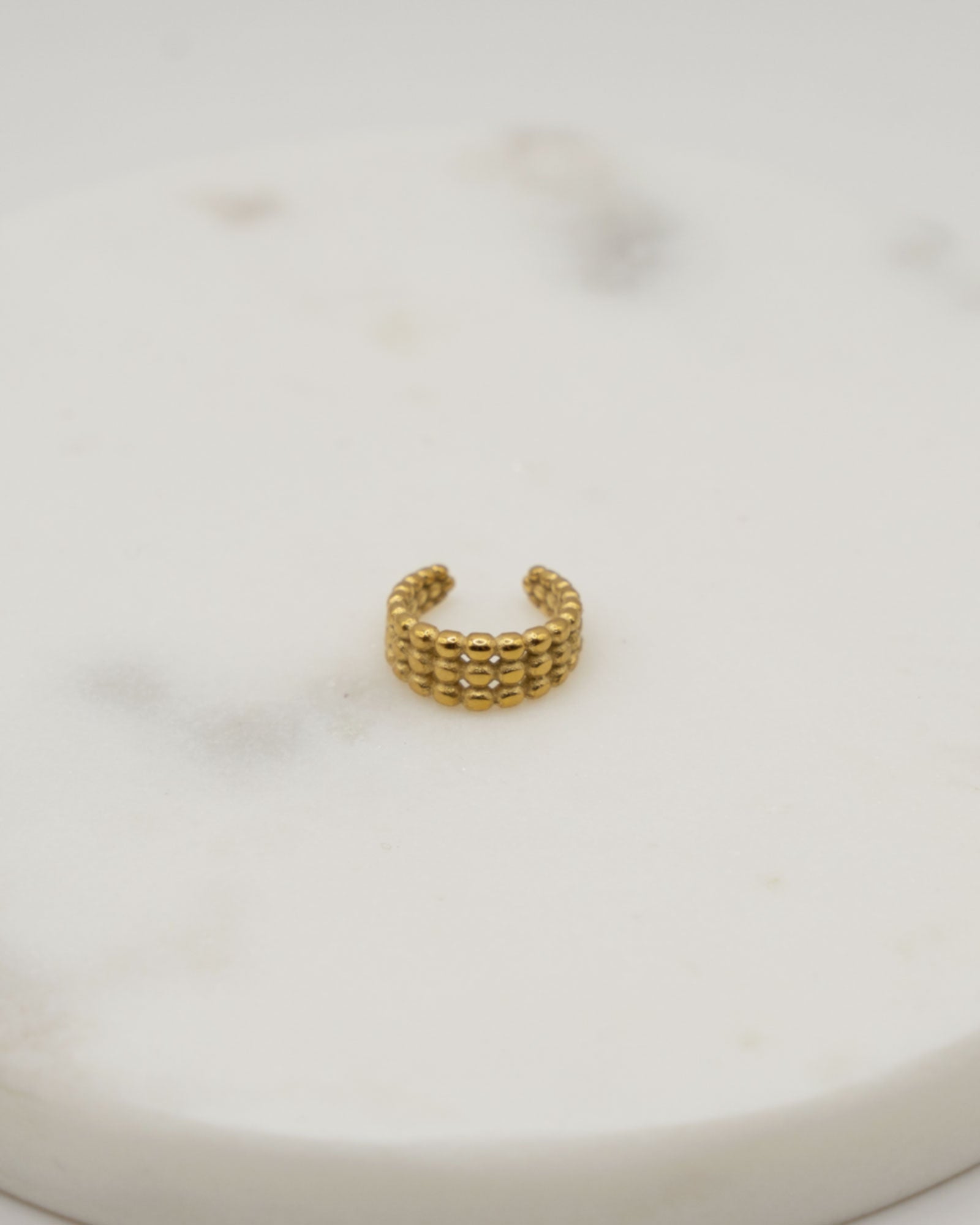 Earcuff gerippt Gold wasserfest