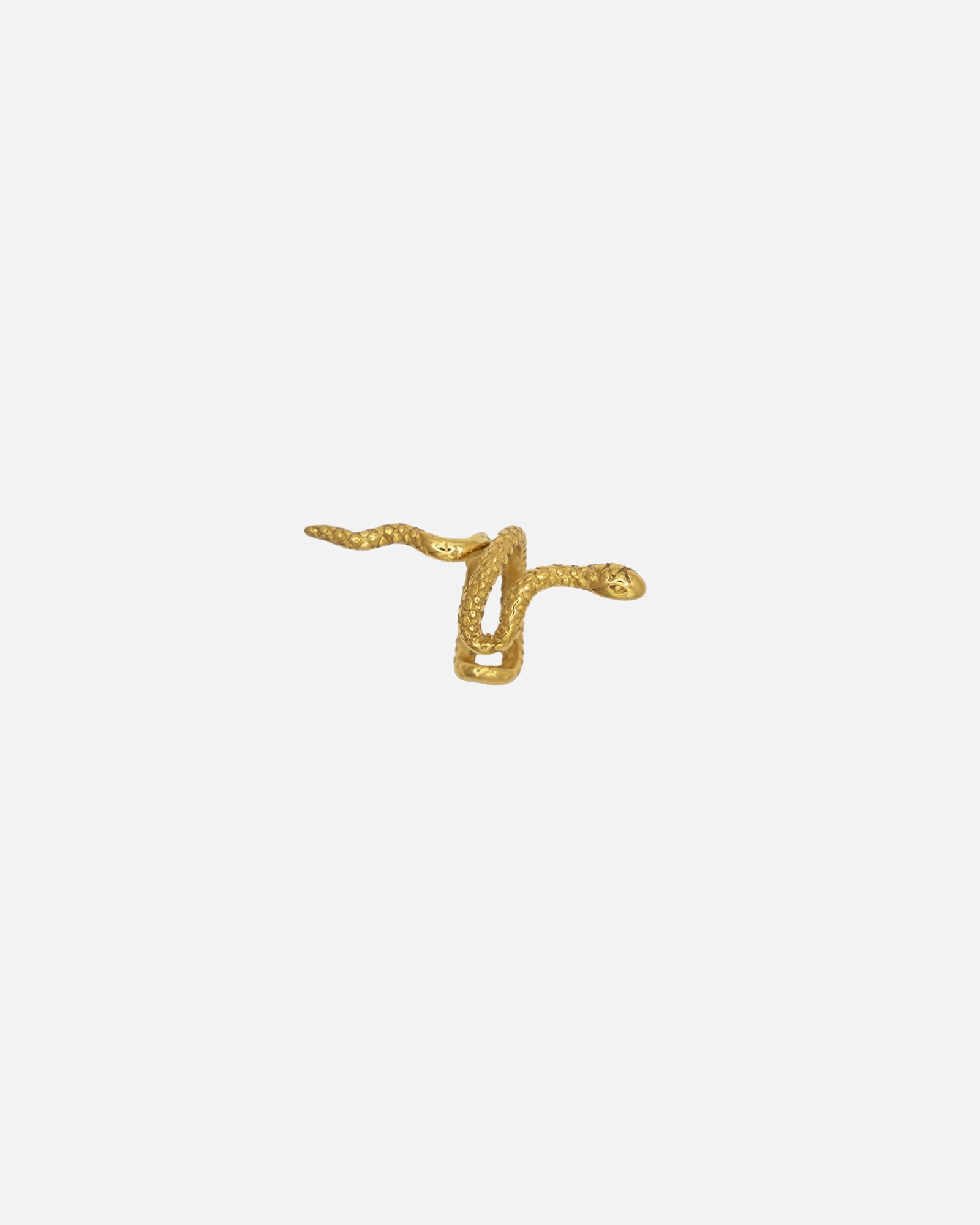Earcuff Snake in Schlangenform mit strukturierter Oberfläche in Gold