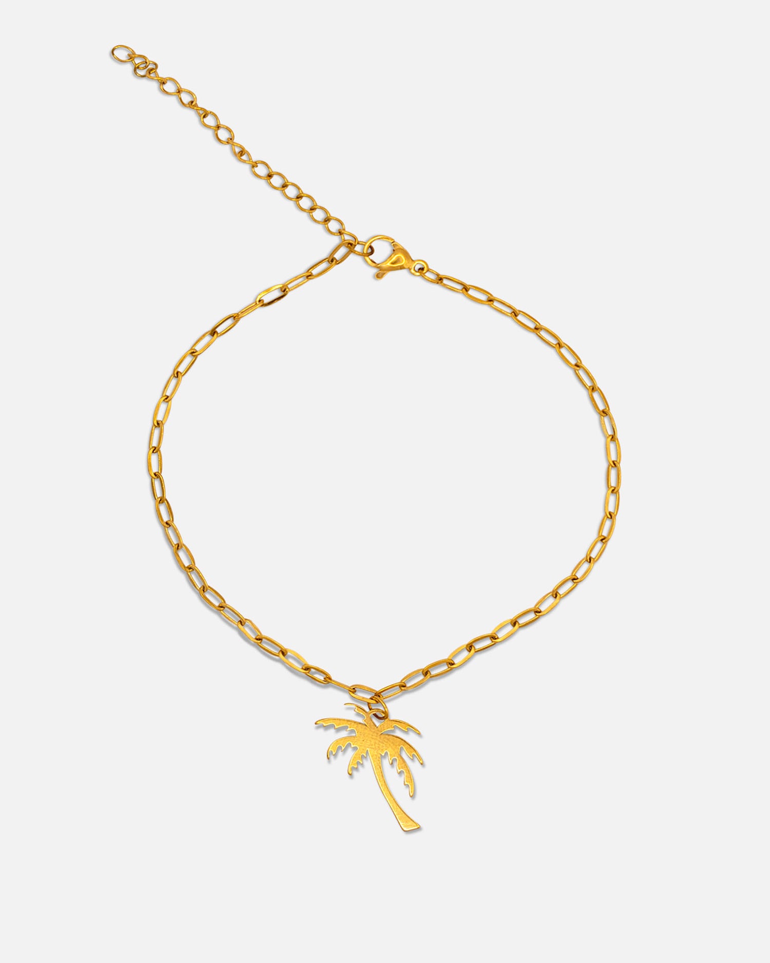 Fusskette Wasserfest Gold mit einer Palme als Anhänger