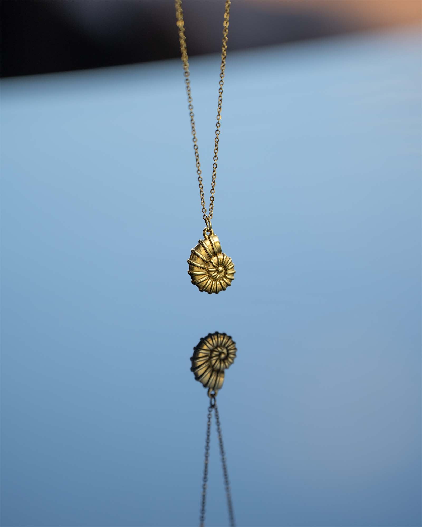 Halskette Damen Gold mit Ammonit Anhänger