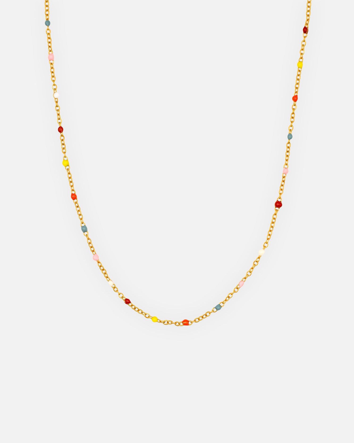 Halskette vergoldet mit farbigen Details farbenfroh