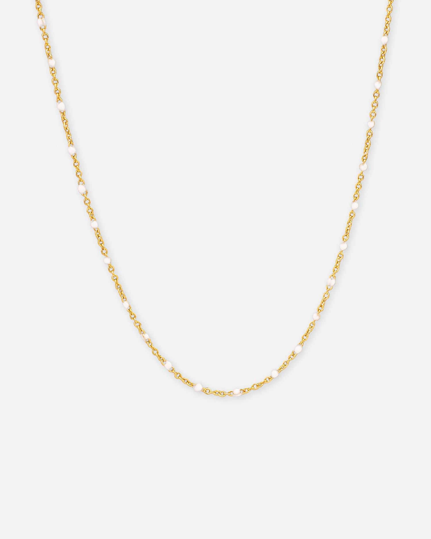 Halskette vergoldet mit weissen Punkten