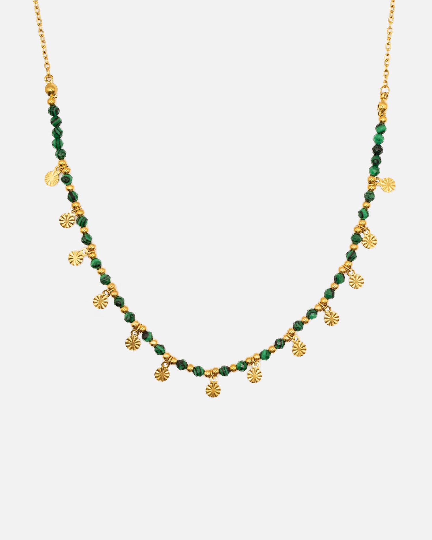 wasserfeste halskette mit echtem malachit