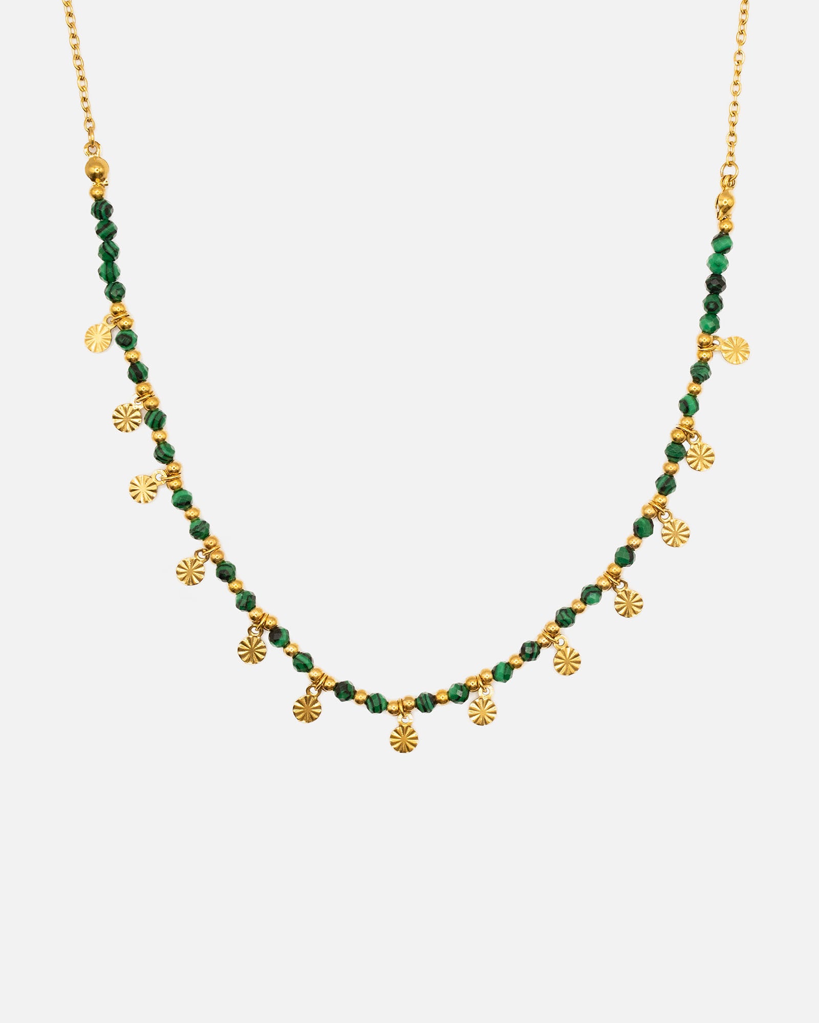 wasserfeste halskette mit echtem malachit