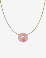 KOHO Halskette Fine Look Kaori Charm rosa Anhänger aus Meeresplastik