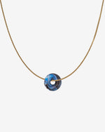 KOHO Halskette Fine Look Mali Charm blauer Anhänger aus Meeresplastik