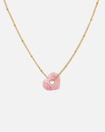 Silber Halskette Anura Charm recyeltes Meeresplastik Herz Anhänger rosa