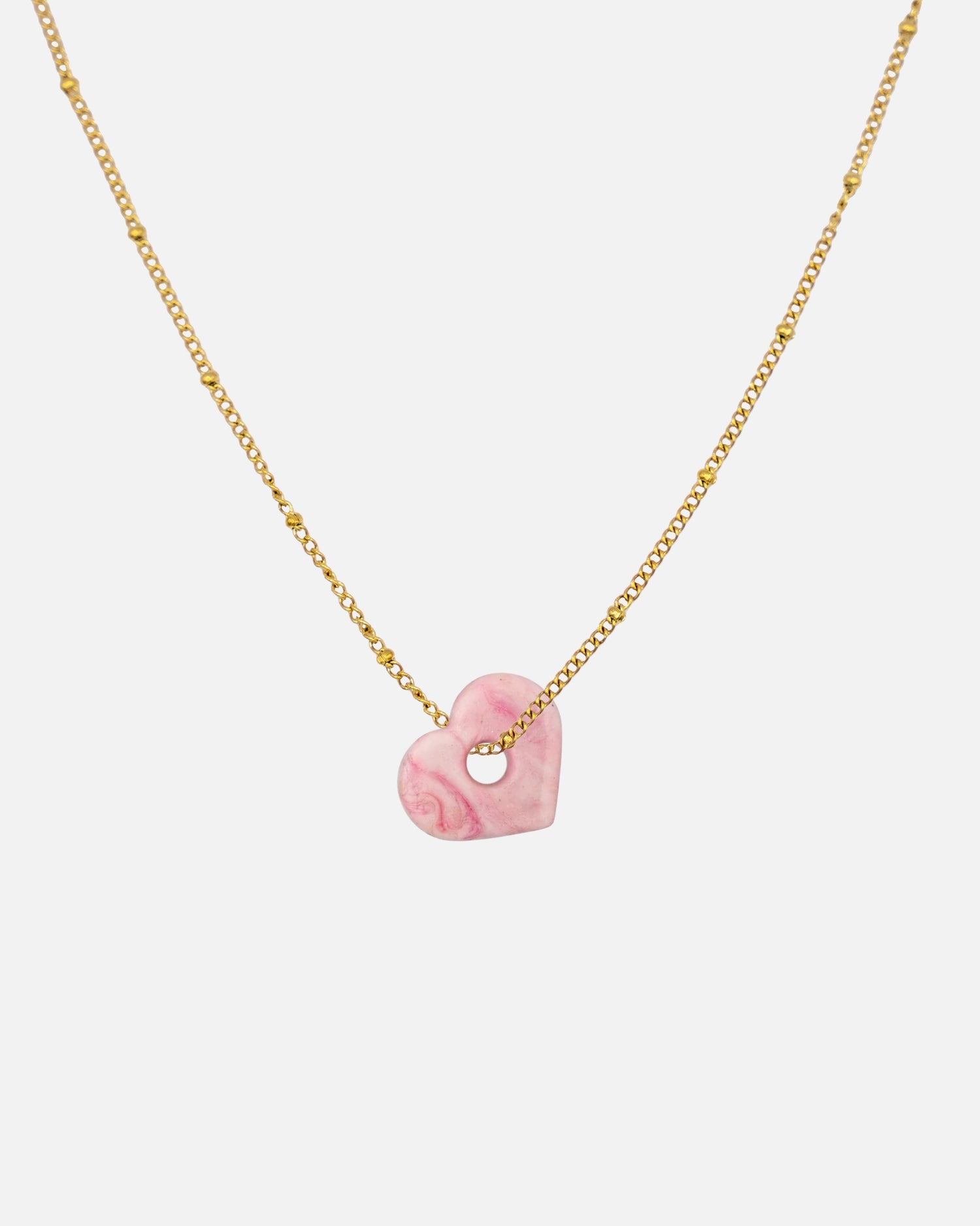 Silber Halskette Anura Charm recyeltes Meeresplastik Herz Anhänger rosa