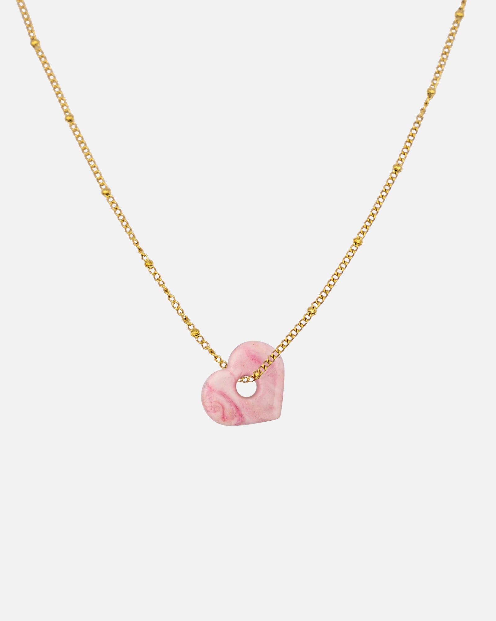 Silber Halskette Anura Charm recyeltes Meeresplastik Herz Anhänger rosa