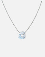 Silber Halskette Anura Charm recyeltes Meeresplastik Herz Anhänger hellblau