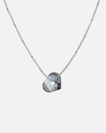 Silber Halskette Anura Charm recyeltes Meeresplastik Herz Anhänger türkis schwarz
