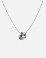 Silber Halskette Anura Charm recyeltes Meeresplastik Herz Anhänger Schwarz Weiss
