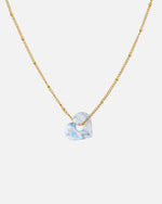 Gold Halskette Anura Charm recyeltes Meeresplastik Herz Anhänger hellblau