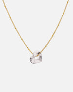 Gold Halskette Anura Charm recyeltes Meeresplastik Herz Anhänger Schwarz Weiss