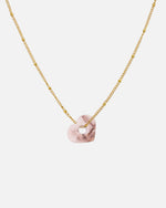 Gold Halskette Anura Charm recyeltes Meeresplastik Herz Anhänger braun weiss