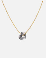 Gold Halskette Anura Charm recyeltes Meeresplastik Herz Anhänger Schwarz Weiss