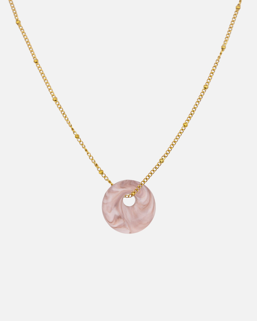 Halskette mit Anhänger aus recyceltem Meeresplastik KOHO Kaori Charm Gold