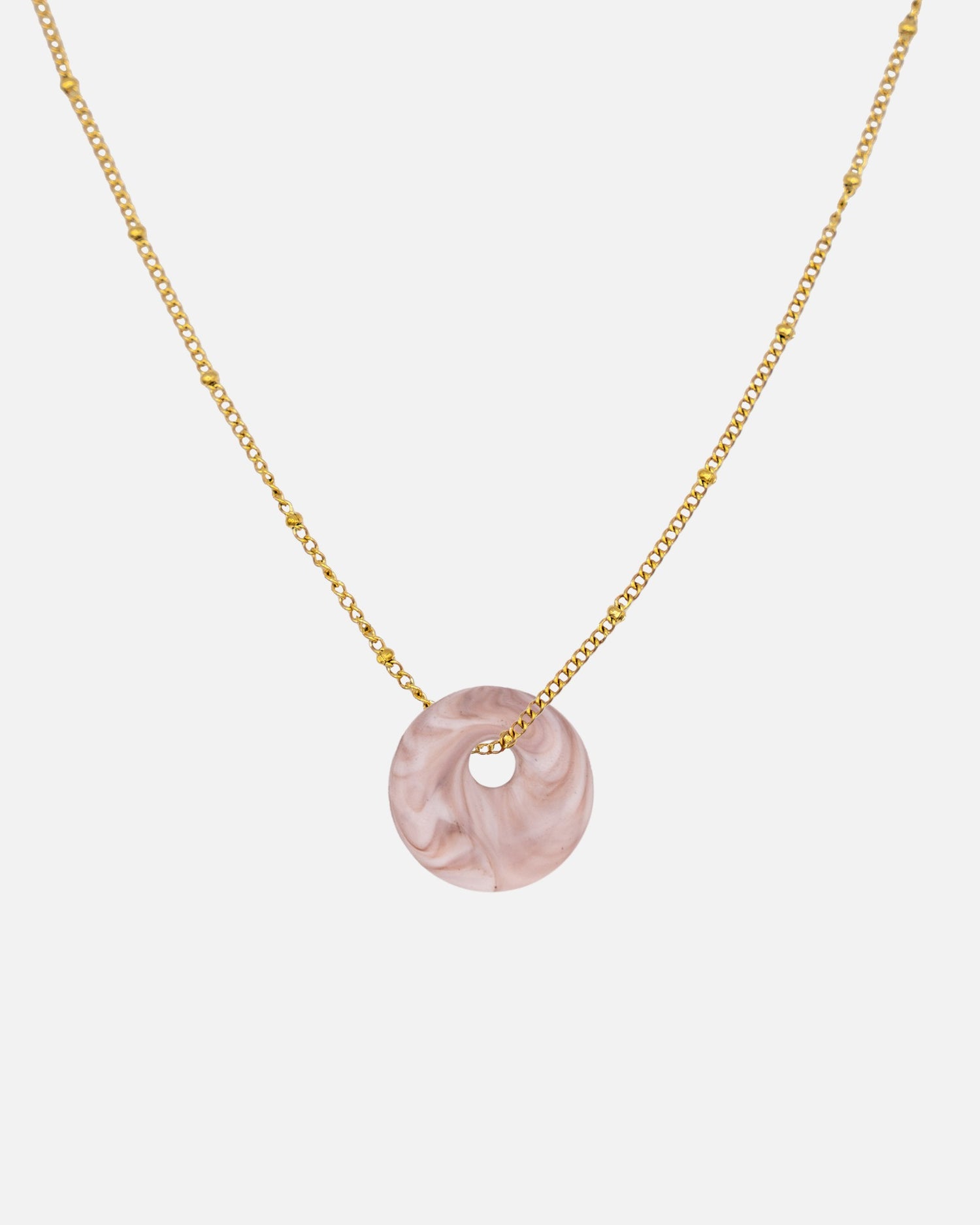 Halskette mit Anhänger aus recyceltem Meeresplastik KOHO Kaori Charm Gold