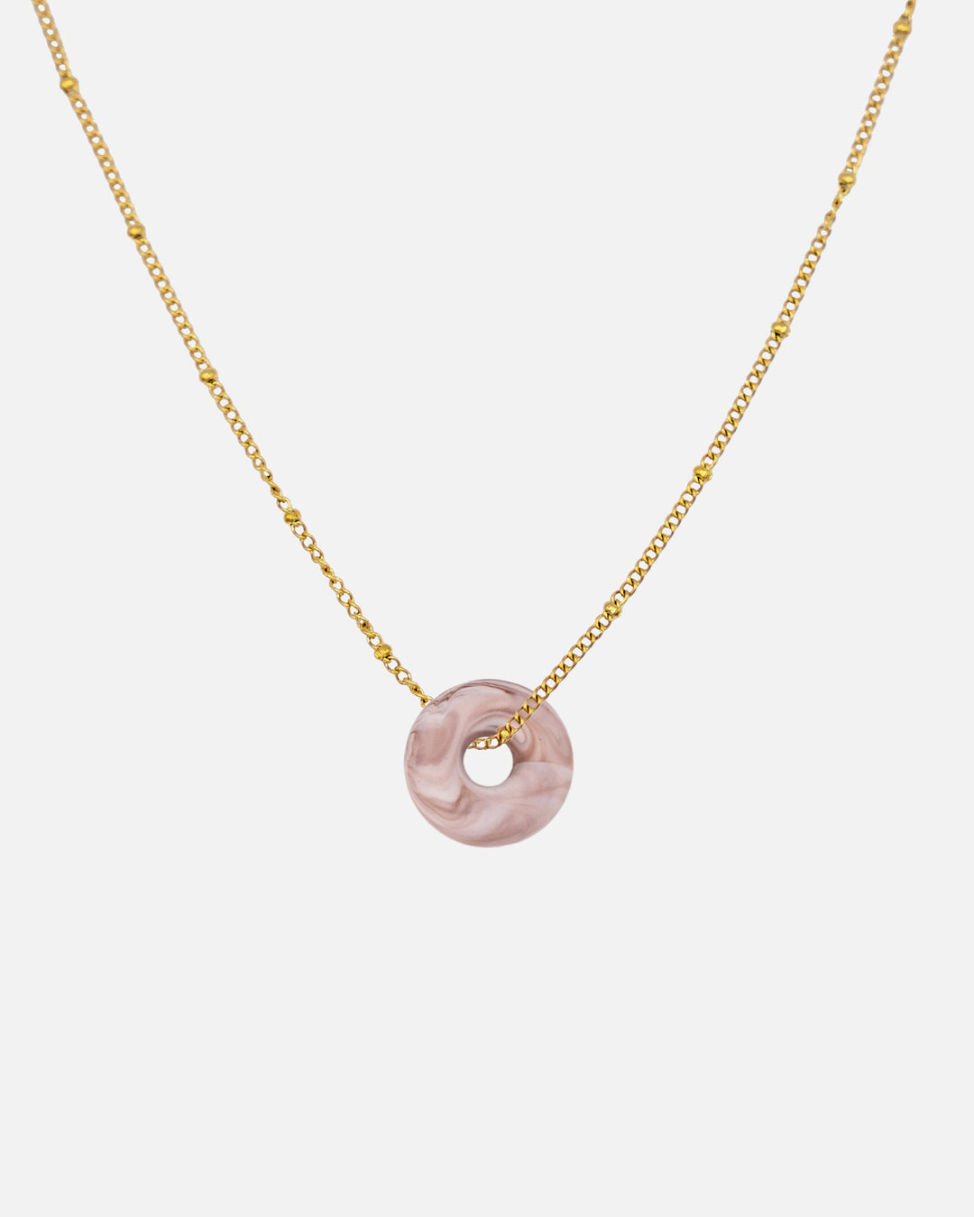 Halskette mit Anhänger aus recyceltem Meeresplastik KOHO Mali Charm Gold