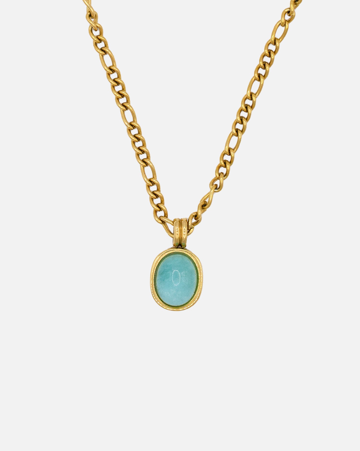 Goldene Halskette mit türkis blauem Naturstein Anhänger