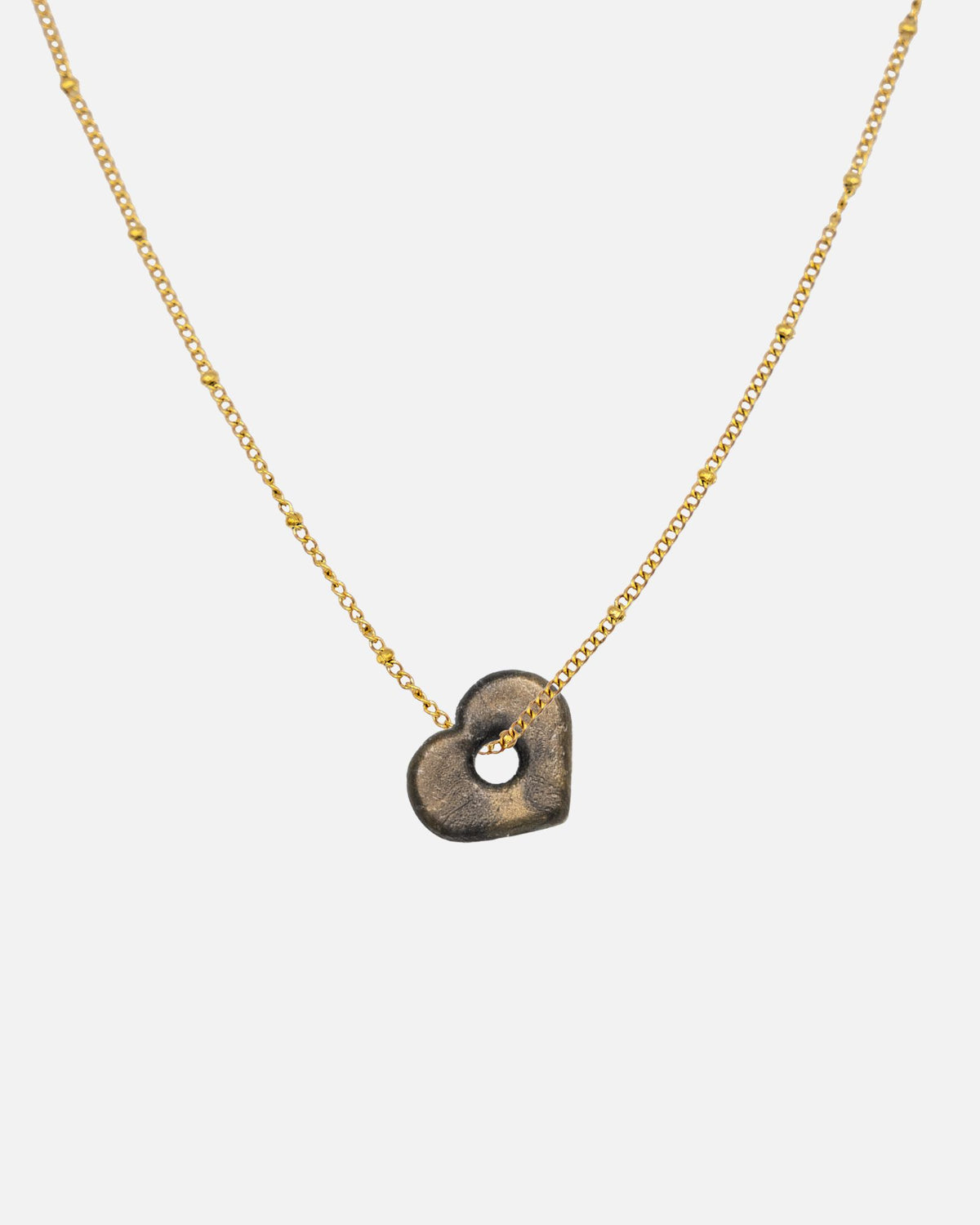 Halskette Gold Satelite mit Anura Charm schwarz-gold marmoriert