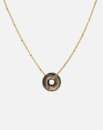 Halskette Gold Satelite Look mit Mali Charm schwarz-gold marmoriert