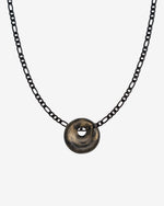 Halskette Schwarz Figaro Look mit Mali Charm schwarz-gold marmoriert
