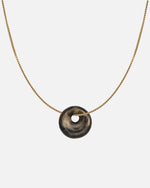 Halskette Gold Fine Look mit Kaori Charm schwarz-gold marmoriert