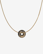 Halskette Gold Fine Look mit Mali Charm schwarz-gold marmoriert