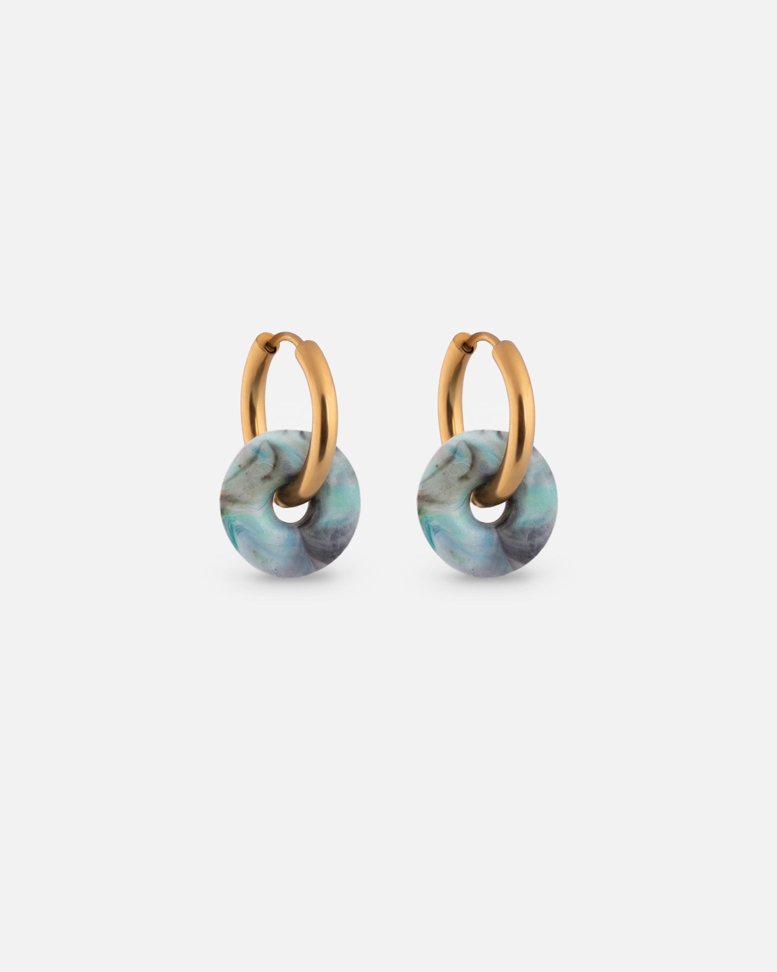 Mali Aqua Glow Fine Hoops Blau