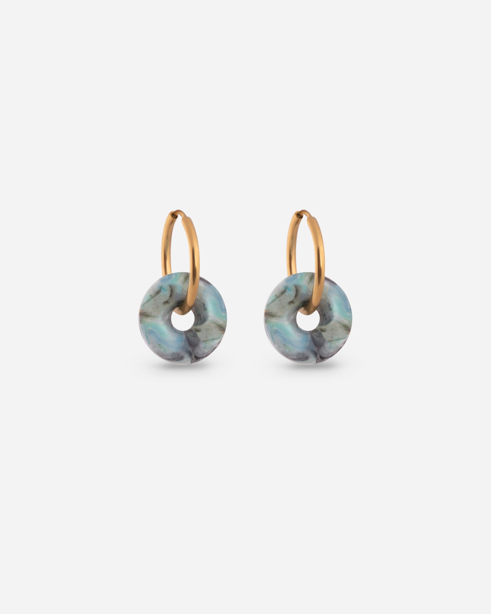 Mali Aqua Glow Fine Hoops Blau