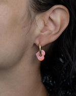Koho Creolen Gold mit Herzanhänger Anura Sunset Blush