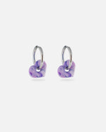KOHO Hoops Anura silber mit lilafarbenem Charm aus recyceltem Meeresplastik