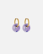 KOHO Hoops Kaori mit lilafarbenem Charm aus recyceltem Meeresplastik