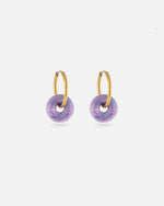 KOHO Hoops Noa Gold mit violetten Noa Charms aus Meeresplastik