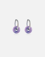 KOHO Hoops Noa Silber mit lilafarbenem Charm aus recyceltem Meeresplastik