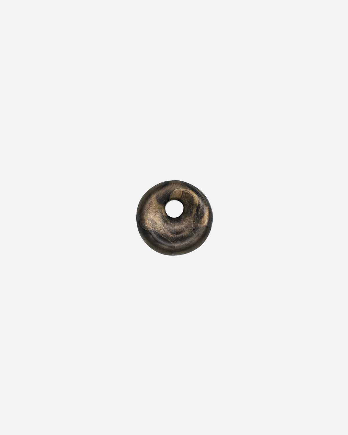 KOHO Kaori Charm in Golden Shores, grosse runde Form mit schwarz-goldener Marmorierung