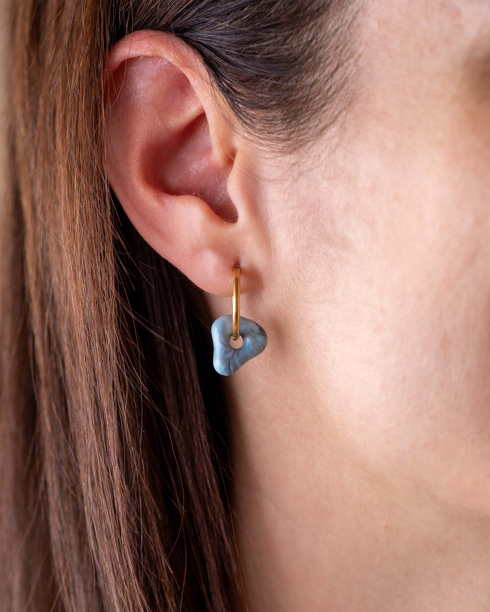 Koho Schmuck Kreolen mit recyceltem Meeresplastik Anhänger 