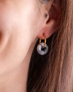 Wasserfeste Kreolen Gold mit Donut Anhänger recyceled