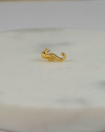 Ohrstecker Mini Seahorse Gold aus 18K vergoldetem Edelstahl mit Seepferdchen-Design