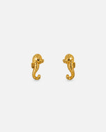 Ohrstecker Mini Seahorse Gold aus 18K vergoldetem Edelstahl mit Seepferdchen-Design