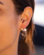 Boho Ohrstecker mit Howlith Naturstein Gold Wasserfest 