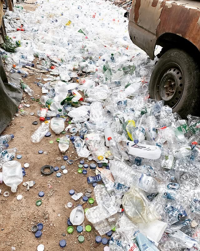 Sammeln von Plastik Müll zum Recyclen