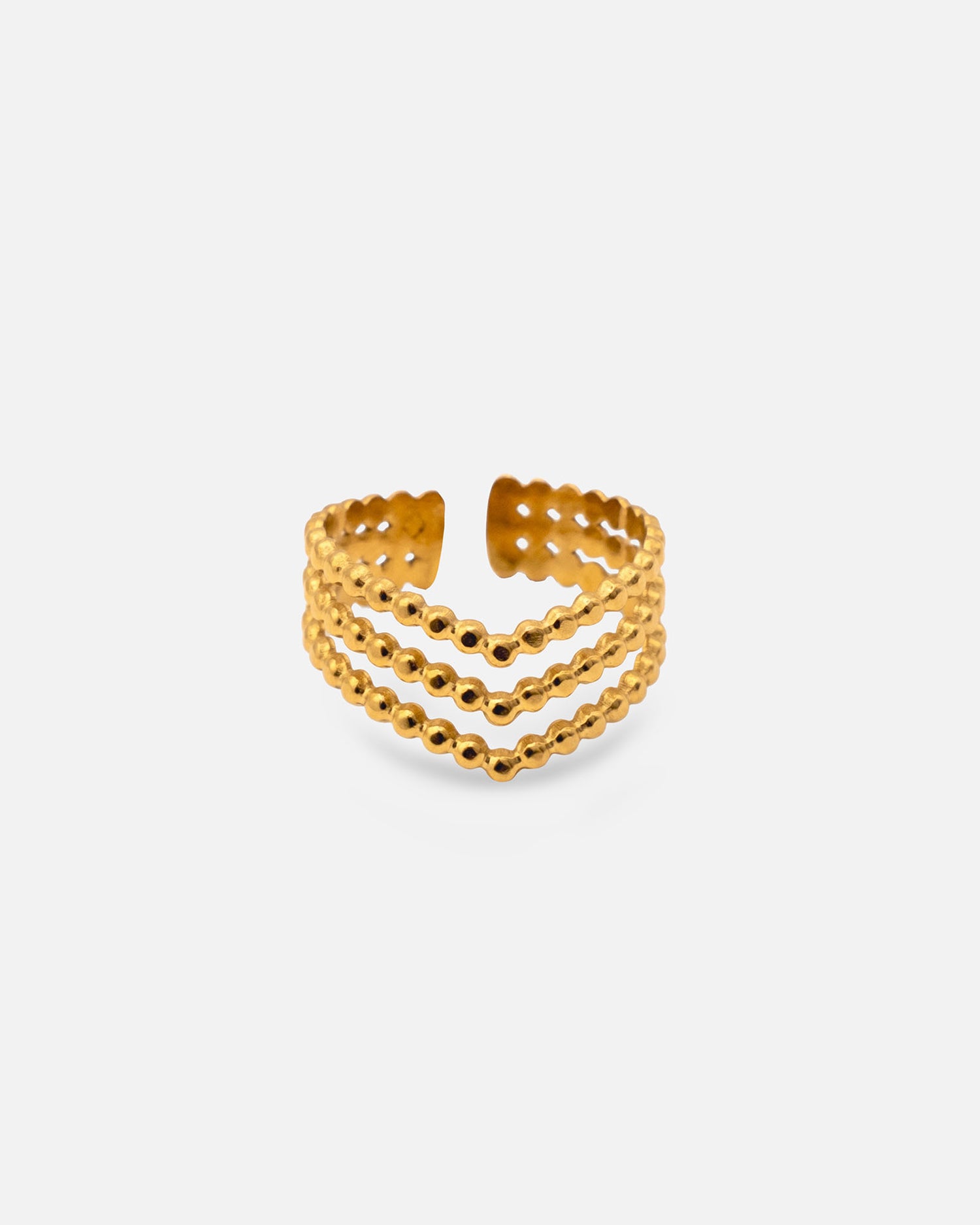 Ring mit gepunkteten Linien Gold