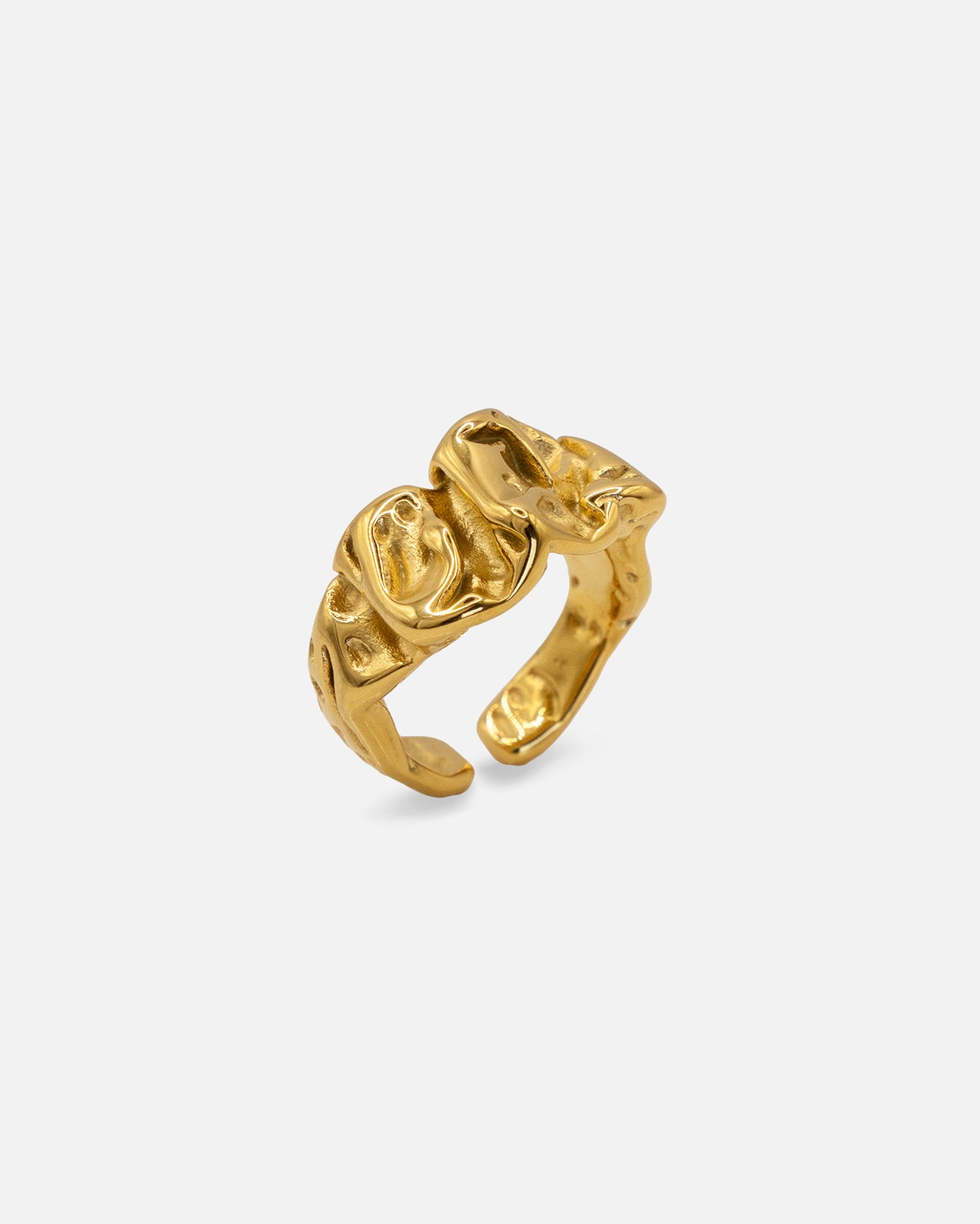 Goldener offener Ring Skulpturales Design