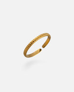 Ring Reef Gold aus 18K vergoldetem Edelstahl mit strukturierter Oberfläche
