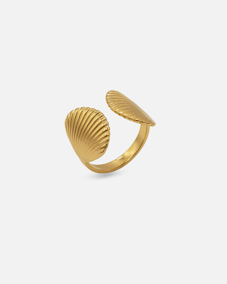 Muschel Ring offen Gold von KOHO